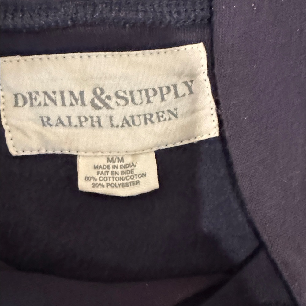 Ralph Lauren Blue Sweatshirt with Flag Patch- Size M - Picture 3 of 3